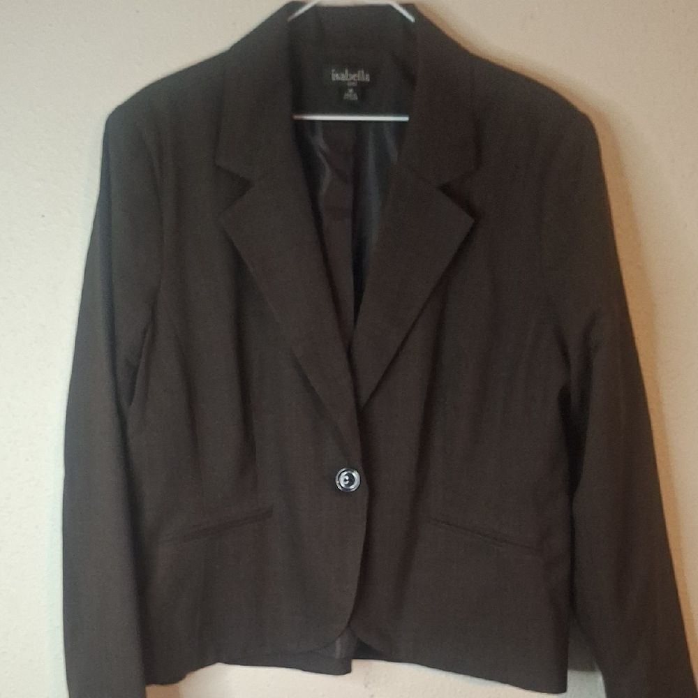 Isabella Brown Blazer Classic Suit Jacket size 18